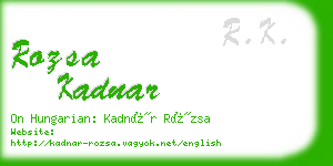 rozsa kadnar business card